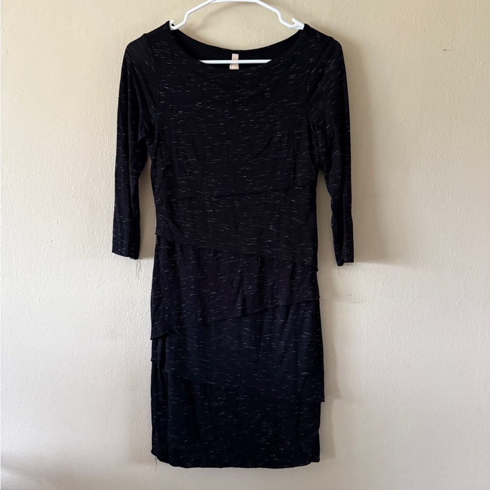 Anthropologie Bailey 44 Navy and White Ruffle Dress size S